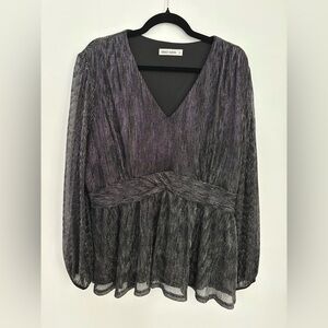 Black and Gray Textured shimmery blouse